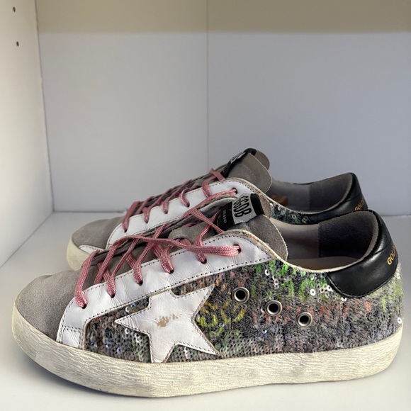 GOLDEN GOOSE-GGDB Rainbow 🌈 Sneakers with Pink Laces🩷, Size 6 - Picture 5 of 11